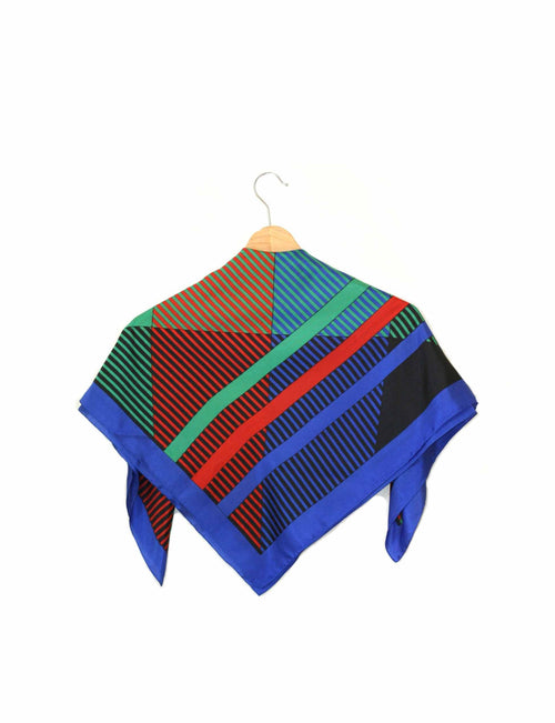 Retro Geometric Silk Scarf