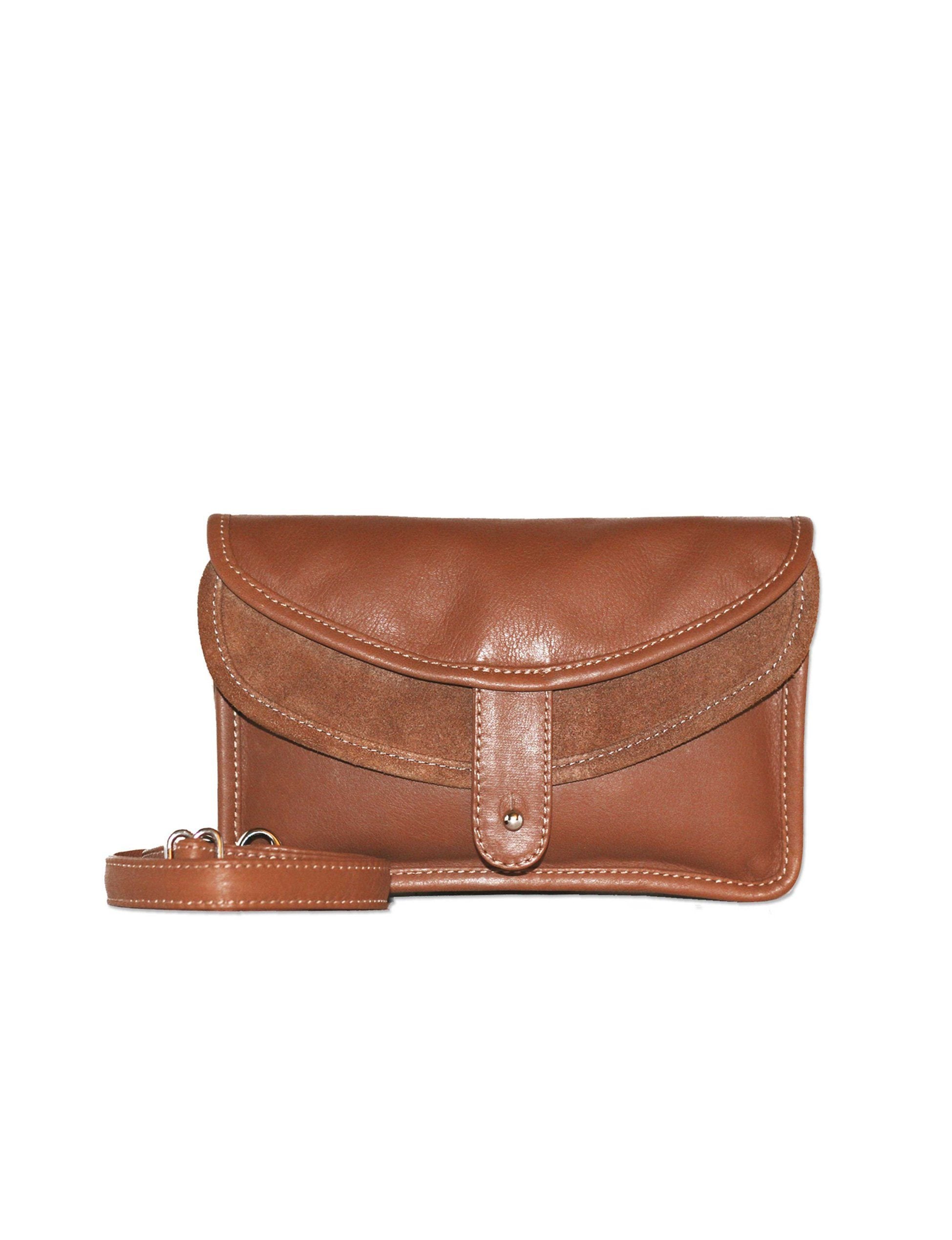 convertible fanny pack in cognac leather